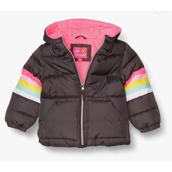 Pink Platinum Baby Girls' Puffer Jacket - Picture 1 of 6